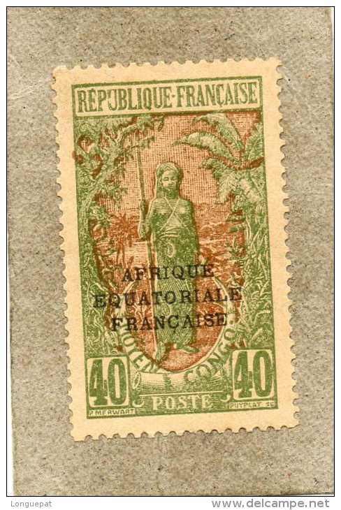 CONGO : Avenue Des Cocotiers à Libreville- Timbre De 1907-22 Surchargé "AFRIQUE EQUATORIAL RFANCAISE"-Nouvelle Valeur- - Used Stamps