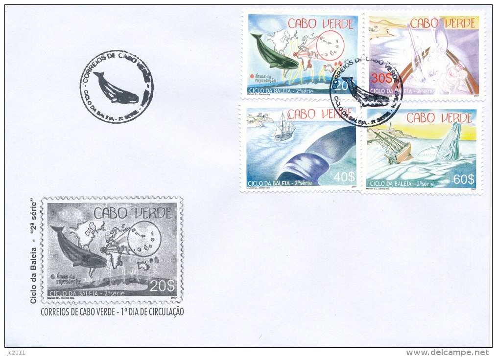 Cabo Verde - 2007 - Ciclo Da Baleia II - Whales - FDC - Kaapverdische Eilanden