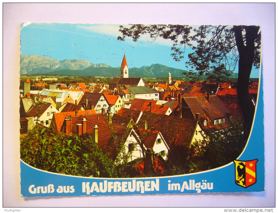 Germany: Gruß Aus Kaufbeuren Im Allgäu - Panorama, Wappen - 1981 Used - Kaufbeuren