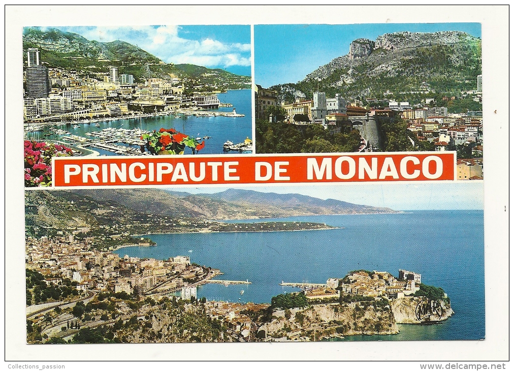Cp, La Principauté De Monaco, Multi-Vues - Mehransichten, Panoramakarten