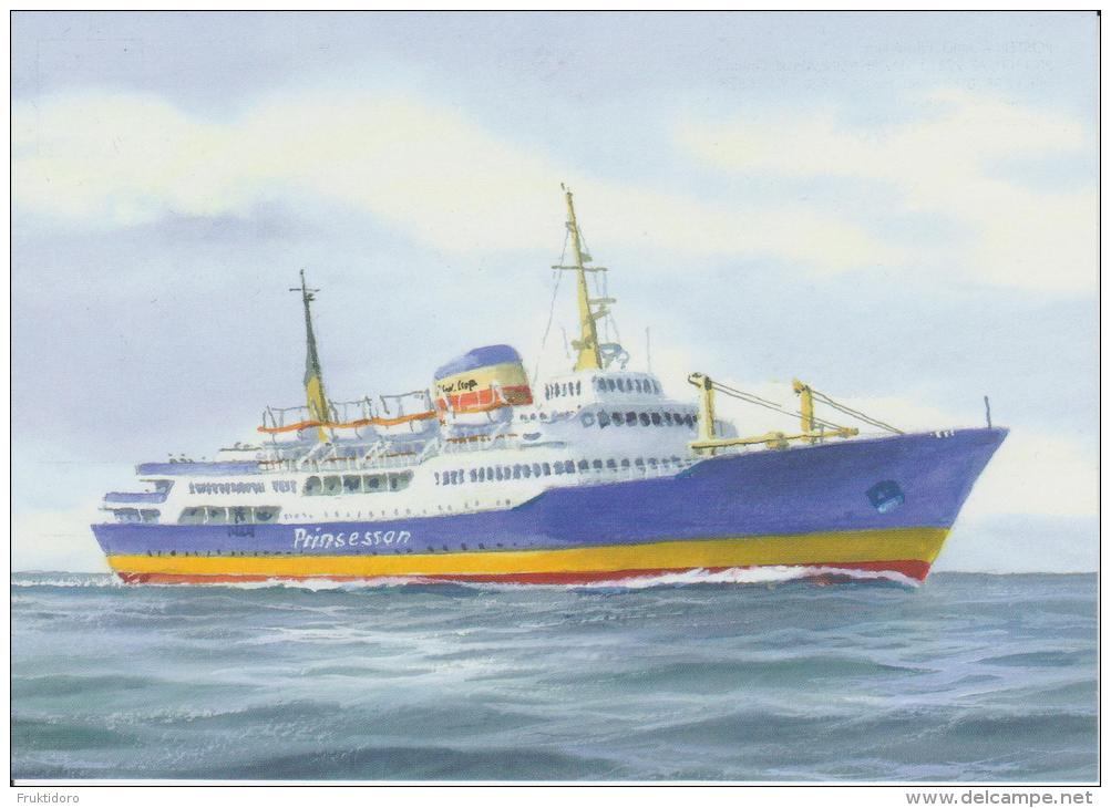 Aland Postcard 2010 M/S Prinsessan - Ship - Painting By Haakan Sjöström - Aland