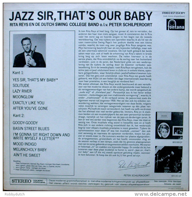 * LP *  RITA REYS &amp; DUTCH SWING COLLEGE BAND - JAZZ SIR, THAT'S OUR BABY (NL 1965) - Jazz