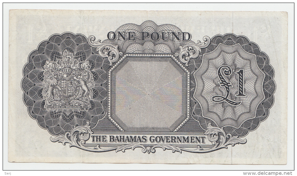 Bahamas 1 Pound 1953 VF++ Crispy  RARE Banknote P 15b  15b - Bahamas