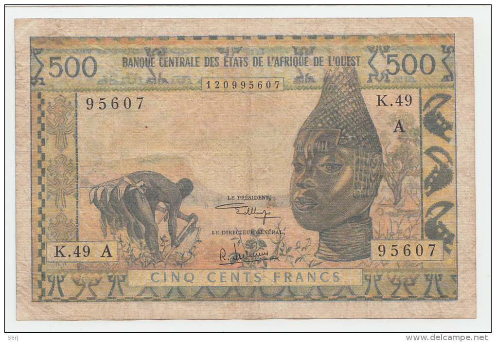 WEST AFRICAN STATES (Ivory Coast) 500 Francs 1959 - 1964 VF P 102Aj  102A J - Westafrikanischer Staaten