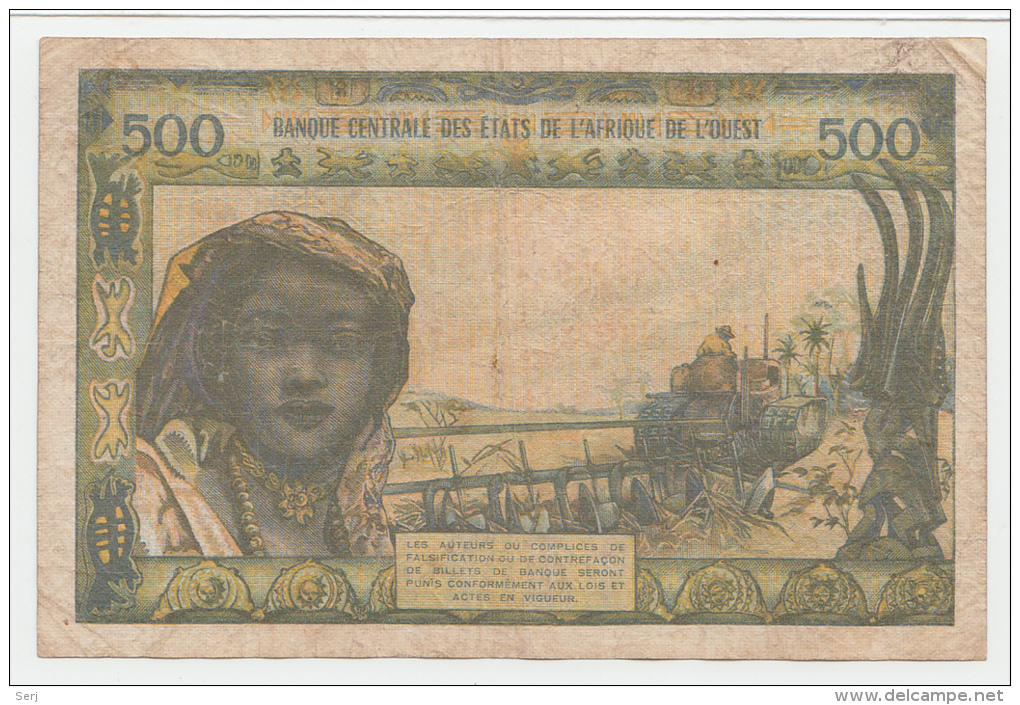 WEST AFRICAN STATES (Ivory Coast) 500 Francs 1959 - 1964 VF P 102Aj  102A J - Westafrikanischer Staaten