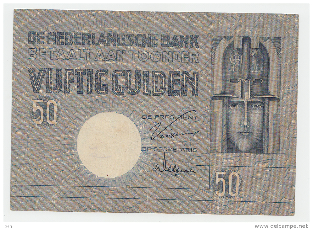 Netherlands 50 Gulden 1929 VF++ P 47 "Jac. Jongert" RARE - 50 Gulden