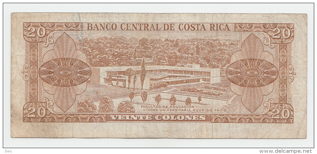 COSTA RICA 20 COLONES 1968 VF P 231a - Costa Rica