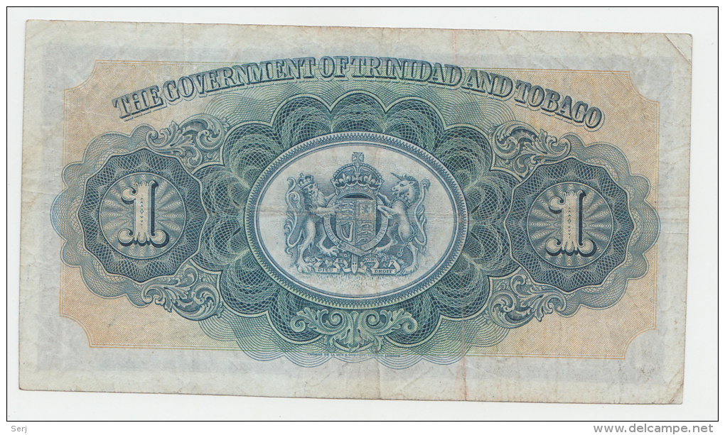 Trinidad &amp; Tobago1 Dollar 1942 VF+ CRISP Banknote P 5c 5 C - Trinidad & Tobago