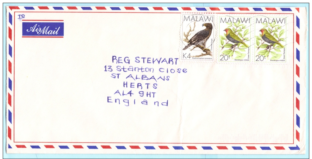 MALAWI - Brief Cover Lettre - 508 515 Vogel Tiere (26763) - Malawi (1964-...)