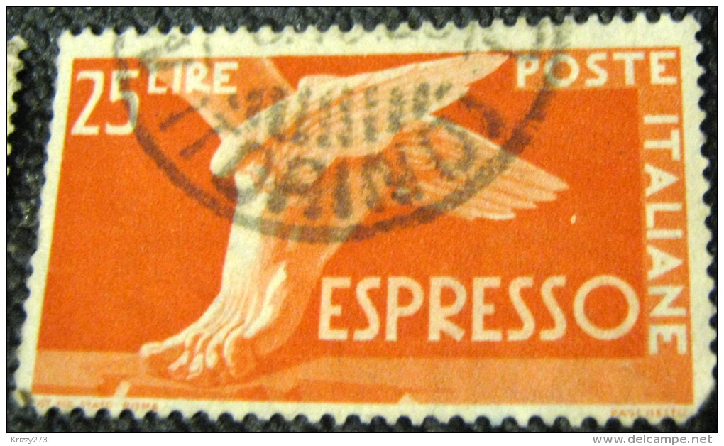 Italy 1945 Express Mail Winged Foot Of Mercury 25L - Used - Used