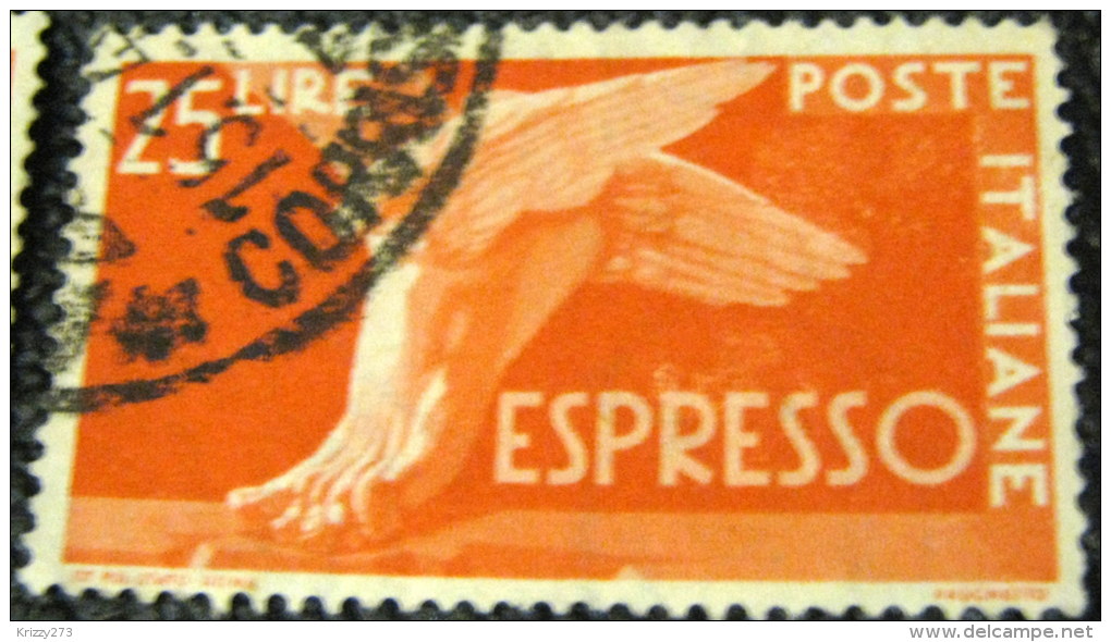 Italy 1945 Express Mail Winged Foot Of Mercury 25L - Used - Used