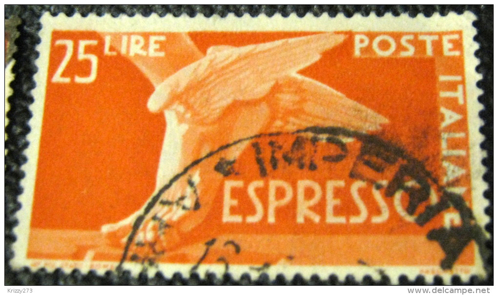 Italy 1945 Express Mail Winged Foot Of Mercury 25L - Used - Used