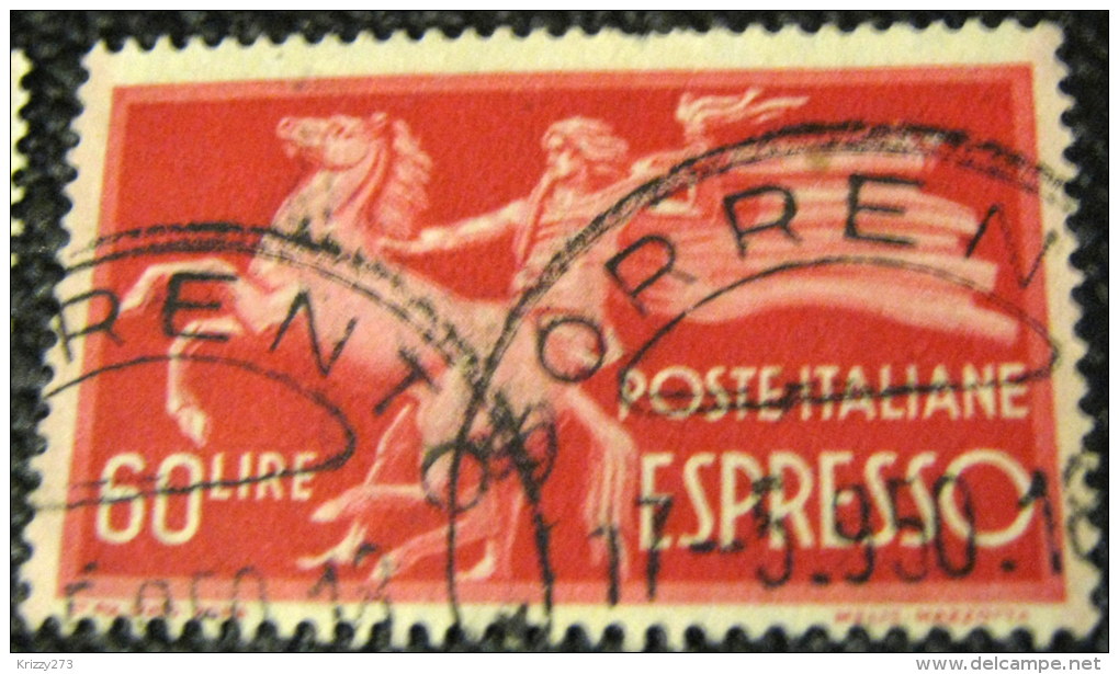 Italy 1945 Express Mail Horse And Torchbearer 60L - Used - Used