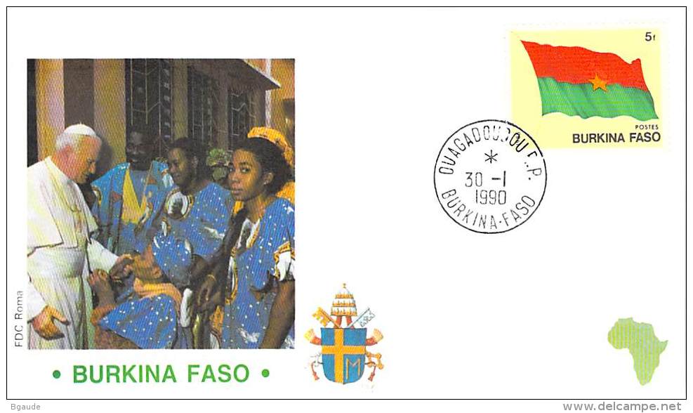 BURKINA FASO CATHOLIQUE VOYAGE  PAPE  JEAN PAUL II   Pope John Paul II Papst Johannes Paul II  PAPA Jonas Paulius II - Burkina Faso (1984-...)