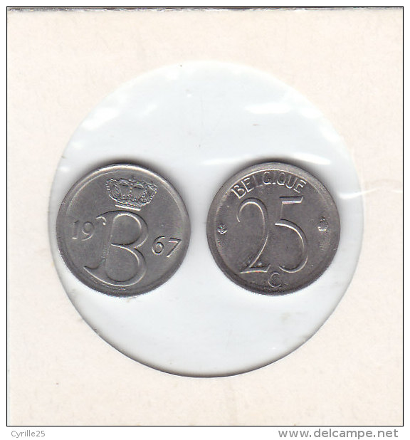 25 CENTIMES Cuivre-nickel Baudouin I 1967 FR Et FL - 25 Centimes