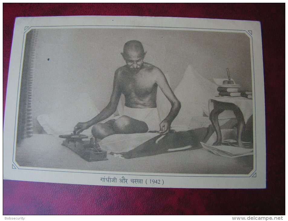== Indien Bild  Karte  1951 Ghandi Used To Germany ! - Ansichtskarten