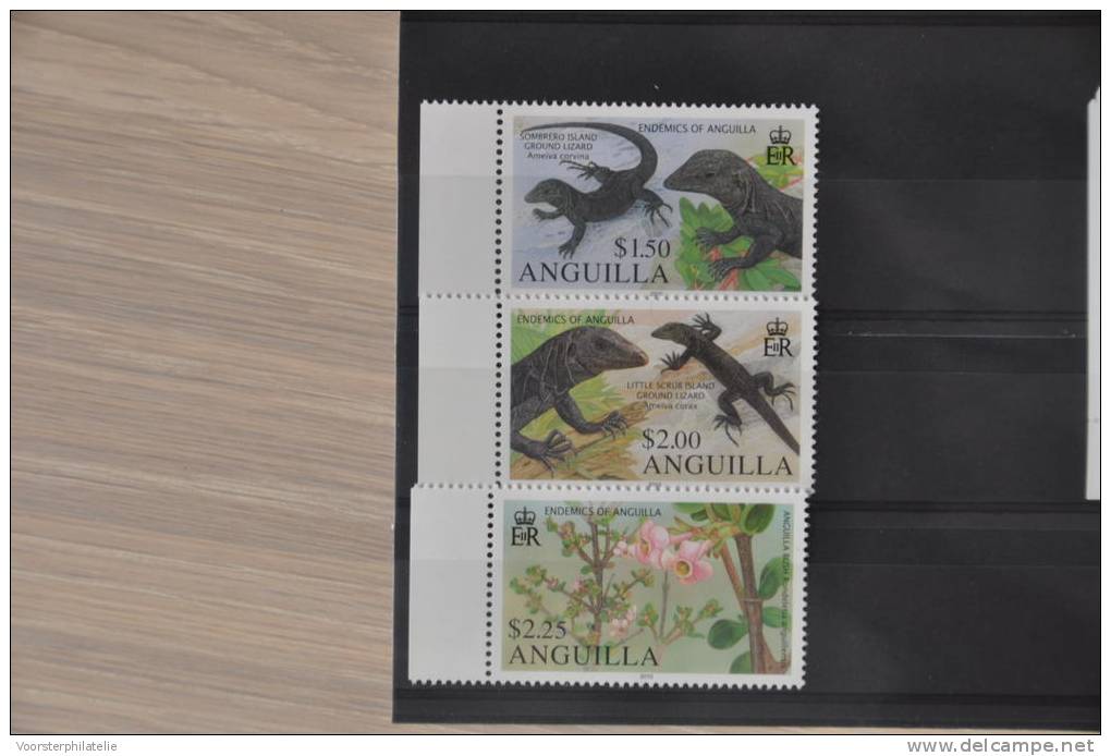 C 168 ++ ANGUILLA ENDEMICS  LIZARD REPTILE FLOWERS FLEUR MNH ** NEUF VERY FINE - Anguilla (1968-...)