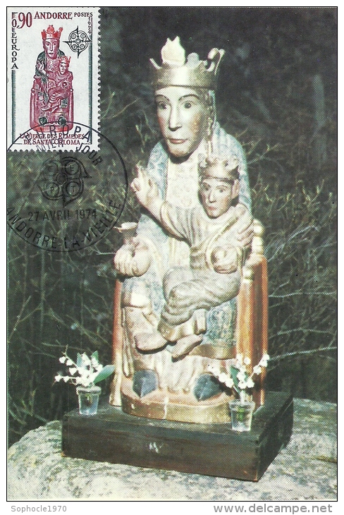 PRINCIPAUTE D'ANDORRE - PRINCIPAT - La Vierge Des Remèdes De Santa Coloma - Timbre Jour D'émission - Cartes-Maximum (CM)