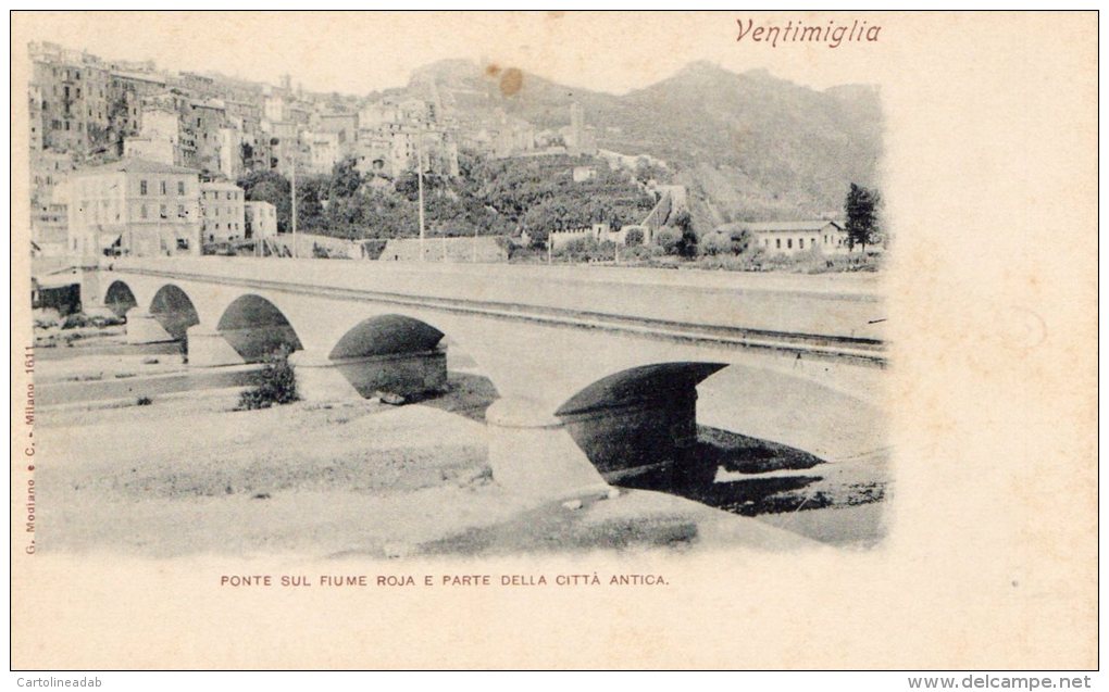 [DC6628] VENTIMIGLIA (IMPERIA) - PONTE SUL FIUME ROJA E PARTE DELLA CITTA' ANTICA - Old Postcard - Imperia