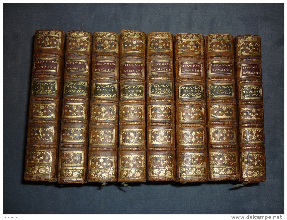 L 28 Histoire Romaine Par M. Rollin 16 Volumes Collection Complète De 1773 - 1701-1800