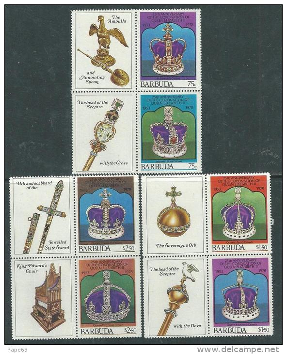 Barbuda N° 390 / 95  XX 25ème Anniversaire Du Couronnement De S.M. Elisabeth II,  Les 6 Valeurs Sans Charnière,  TB - Barbuda (...-1981)