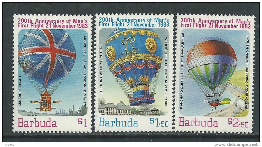 Barbuda N° 623 / 25 XX  Bicentenaire Des 1ères Ascensions De L'homme Dans L'atmosphère, Les 3 Vals  Sans Charnière  TB - Barbuda (...-1981)