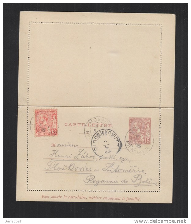 Monaco Carte.Lettre 1903 - Entiers Postaux