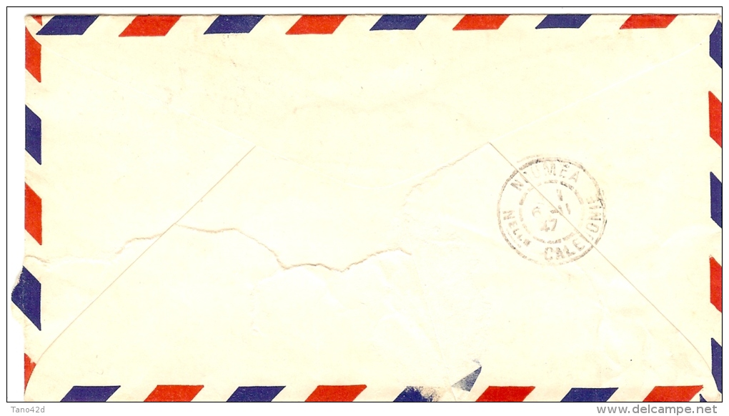 LBL23 - OCEANIE LETTRE AERIENNE PAEETE / NOUMEA  NOVEMBRE 1947  CACHET T.R.A.P.A.S. - Poste Aérienne