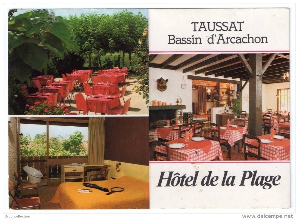 Taussat, Hôtel De La Plage, 3 Vues, M. Et Mme Georgelin, Scan Recto-verso - Otros & Sin Clasificación