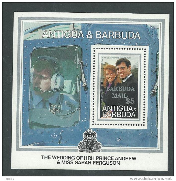 Barbuda BF N° 105 XX  Mariage Du Prince Andrew Et De Miss Sarah Ferguson, Le Bloc Sans Charnière  TB - Barbuda (...-1981)