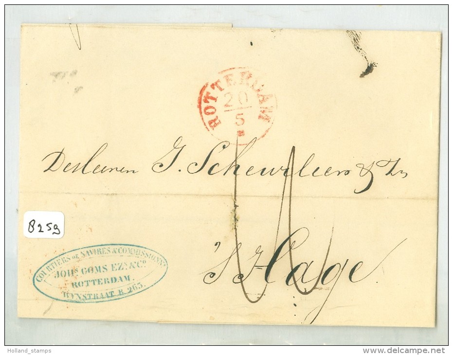 VOORLOPER * BRIEFOMSLAG * GELOPEN In 1847 Van ROTTERDAM Naar 's-GRAVENHAGE  (8259) - ...-1852 Préphilatélie
