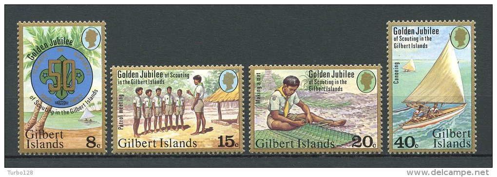 GILBERT 1977 N° 52/55 ** Neufs = MNH Superbes Cote 4,50 &euro;  Jubilé Scout Emblème Bateaux Boats Ships - Gilbert & Ellice Islands (...-1979)