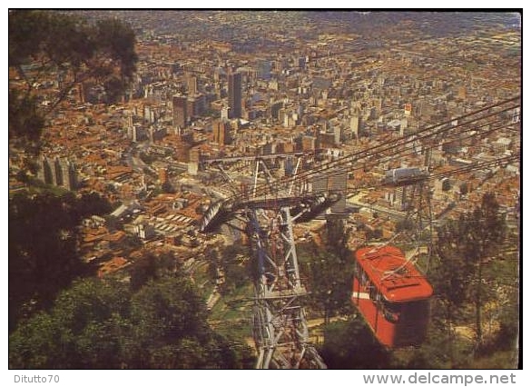 Bogota  - Columbia - Teleferico Que Conduce Al Santruario De Monserrate Al Fondo Panoramico - Formato Grande Viaggiata - - Colombia