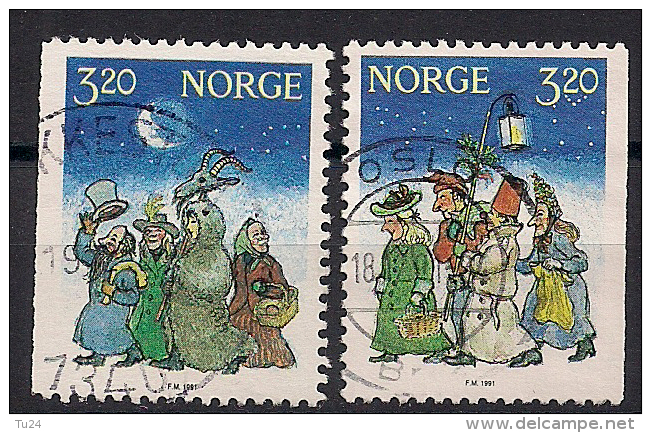 Norwegen  (1991)  Mi.Nr.  1082 + 1083   Gest. / Used  (cc169) - Gebraucht