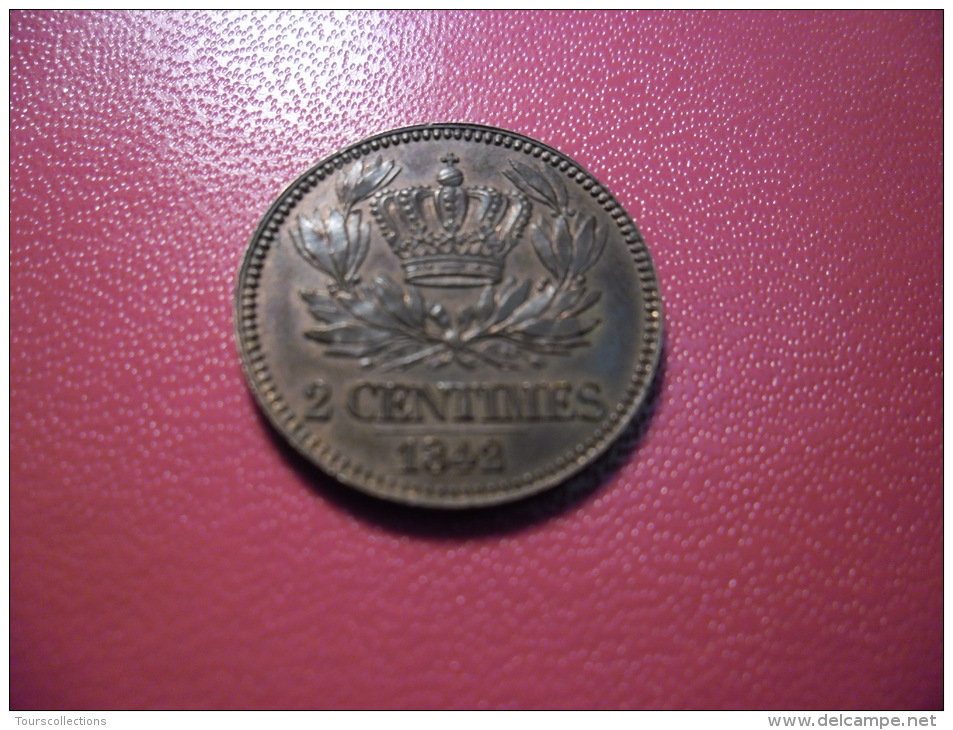 ESSAI 2 Centimes LOUIS PHILIPPE 1 Er 1842 De Barre @ Bronze 1,89 Gr. @ Voir Les 2 Photos - Prova