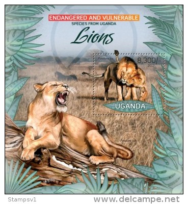 Uganda. 2012 Lions I. (406b) - Big Cats (cats Of Prey)