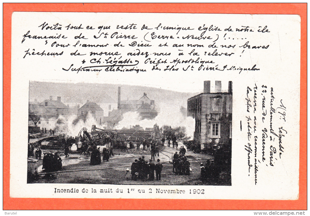 SAINT-PIERRE-ET-MIQUELON - Incendie De La Nuit Du 1er Au 2 Novembre 1902 - Saint-Pierre-et-Miquelon