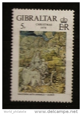 Gibraltar 1978 N° 384 Iso ** Noël, Tableaux, Dürer, Vierge Aux Animaux, Mouton, Canard, Hibou, Renard, Chien, Perroquet - Gibraltar