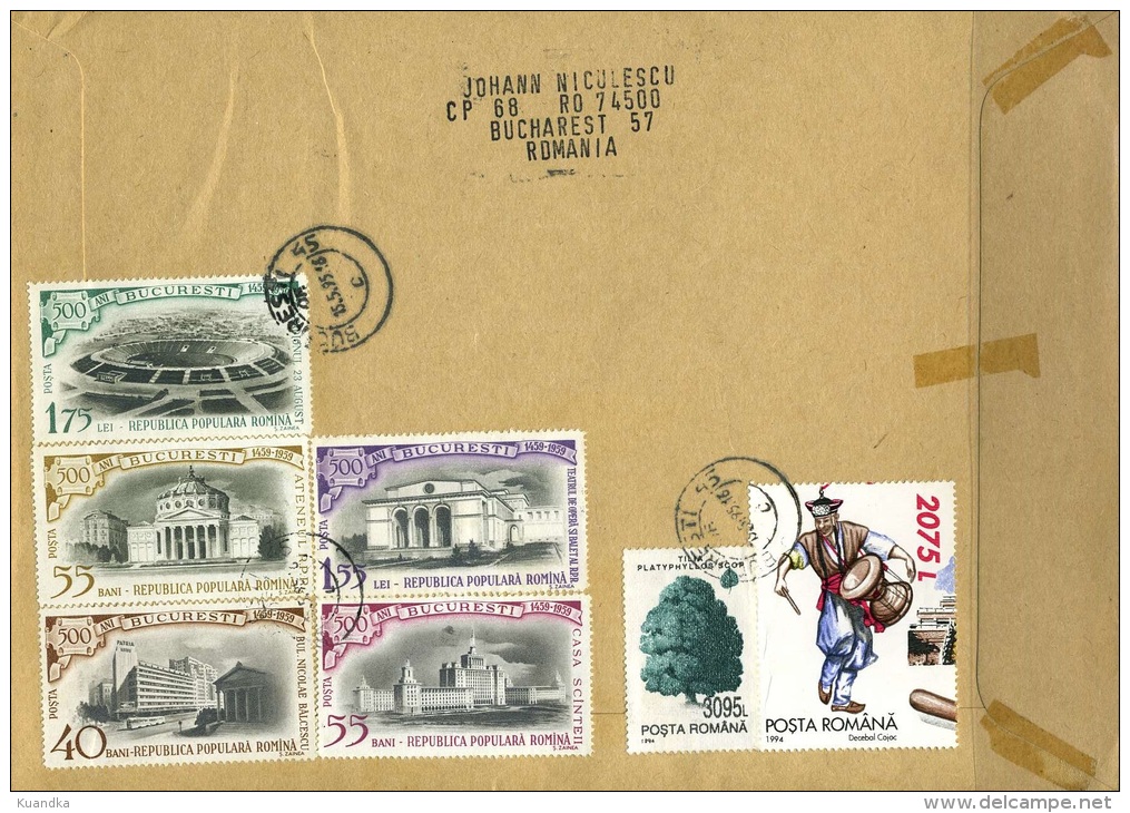 1995 - Cover From Romania,Rumänien,Roumanie,Rumania To Germany - Marcophilie