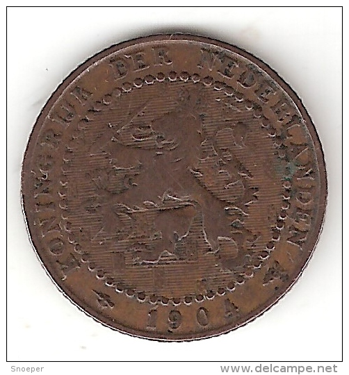 Netherlands  1 Cent 1904 Km 132.1   Fr+ - 1 Cent
