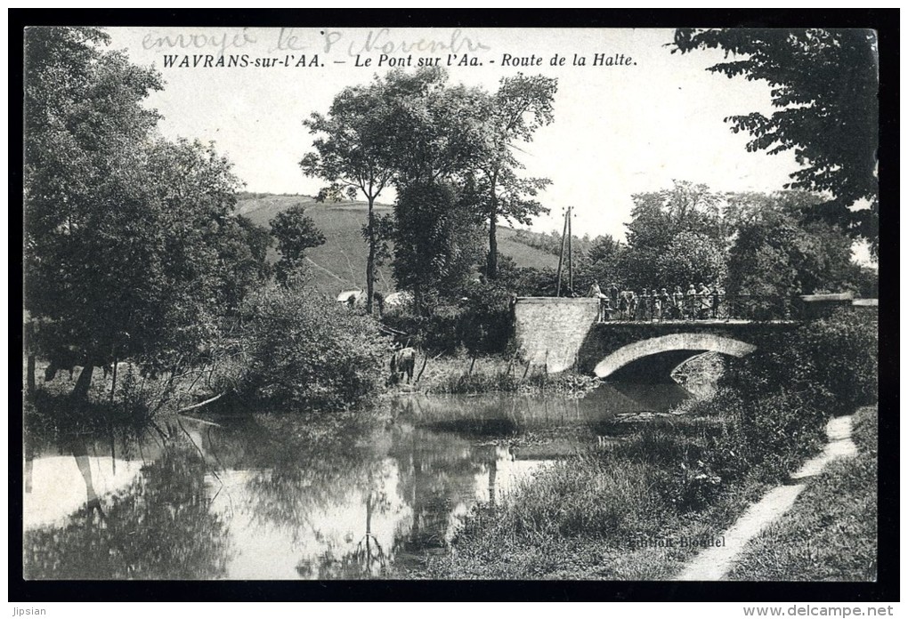 Cpa  Du 62 Wavrans Sur L' AA  Le Pont Sur L' Aa  Route De La Halte  .. Lumbres Saint Omer    HRT12 - Lumbres