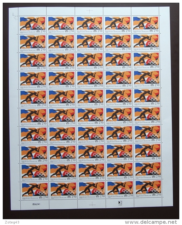 FRANCE 1992 FEUILLE COMPLETE DE 50 TIMBRES JEUX OLYMPIQUES D´ETE 1992 A BARCELONE N°2745** - Full Sheets