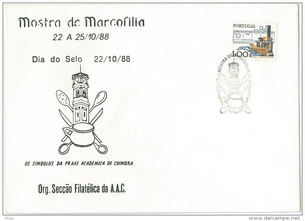 Portugal - Academic Traditions Symbols - Praxe Académica - Coimbra - Stamp Day - Tower, Wooden Spoon, Chamber-pot - Dag Van De Postzegel