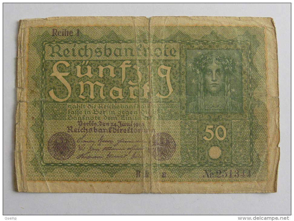 Billet  50 Reichbanknote Fünfzig Mark 24 Juni 1919 - RBD - 50 Mark