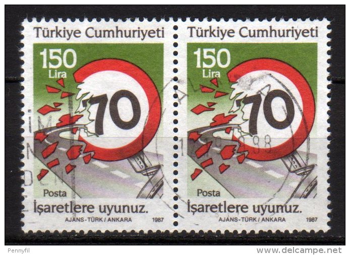 TURCHIA - 1987 YT 2524 X 2 USED - Used Stamps