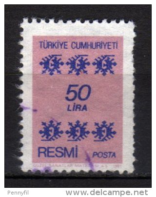 TURCHIA - 1981 YT 162 SERVICE USED - Timbres De Service