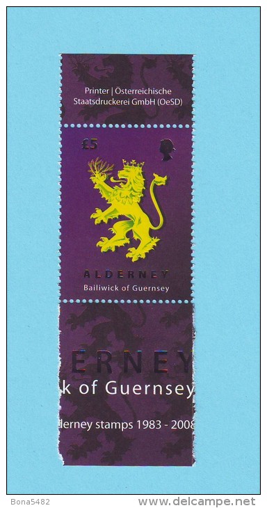 ALDERNEY 25 ANS D´ ALDERNEY LION  2008 / MNH** / CV 104 - Alderney