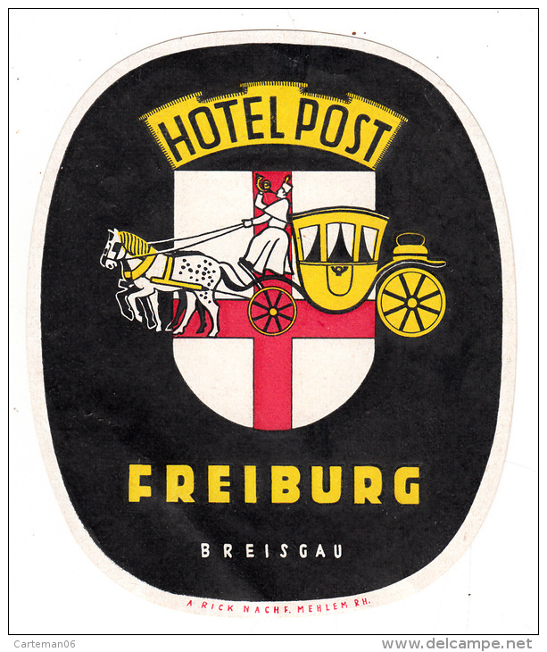 Allemagne - Freiburg Breisgau - Hotel Post (étiquette D'hotel) - Hotel Labels