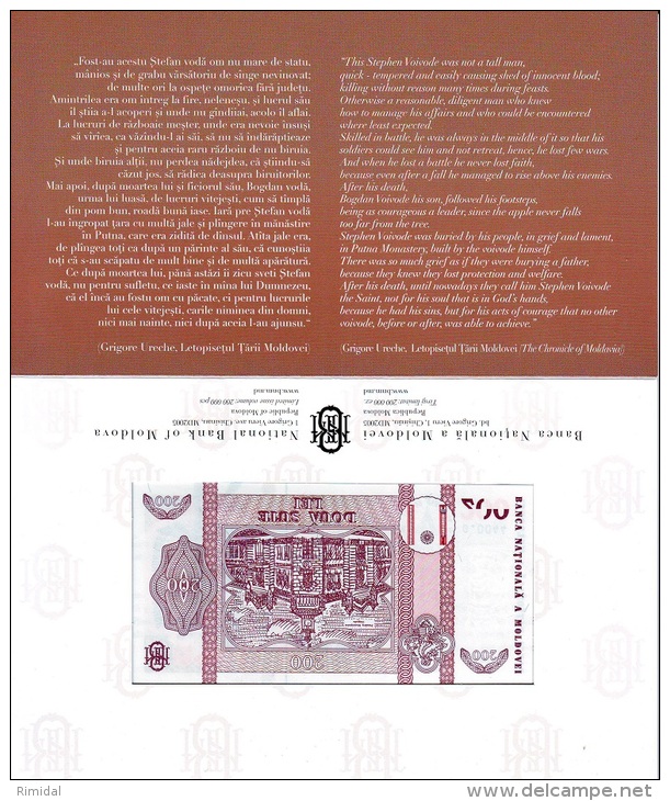 Moldova, 200 Lei, Commemorative Banknote 2013, UNC Crisp - Moldavië