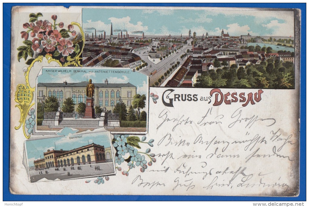 Deutschland; Dessau; Litho Gruss Aus AK; 1899 - Dessau